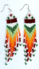 Red, White and Green long fringe earrings